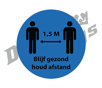 Blijf gezond, houd afstand (blauw)