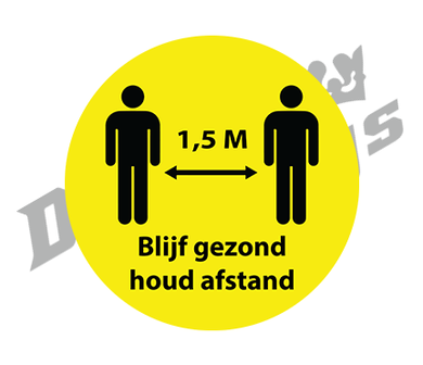 Blijf gezond, houd afstand (geel)